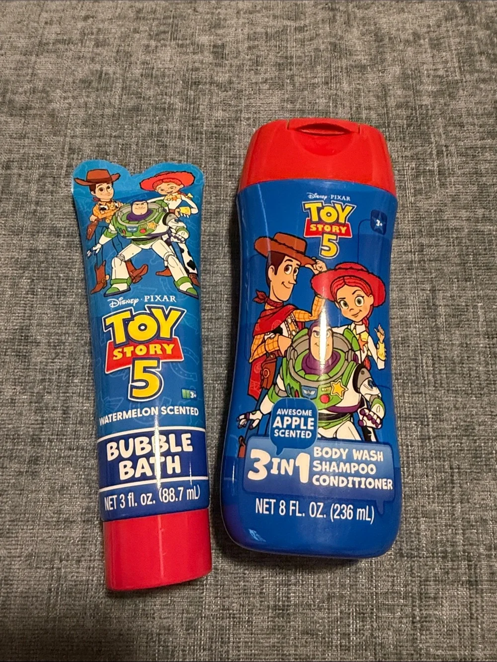 Disney Toy Story 5 Bubble Bath & 3-in-1 Body Wash - Blue & Red BUNDLE